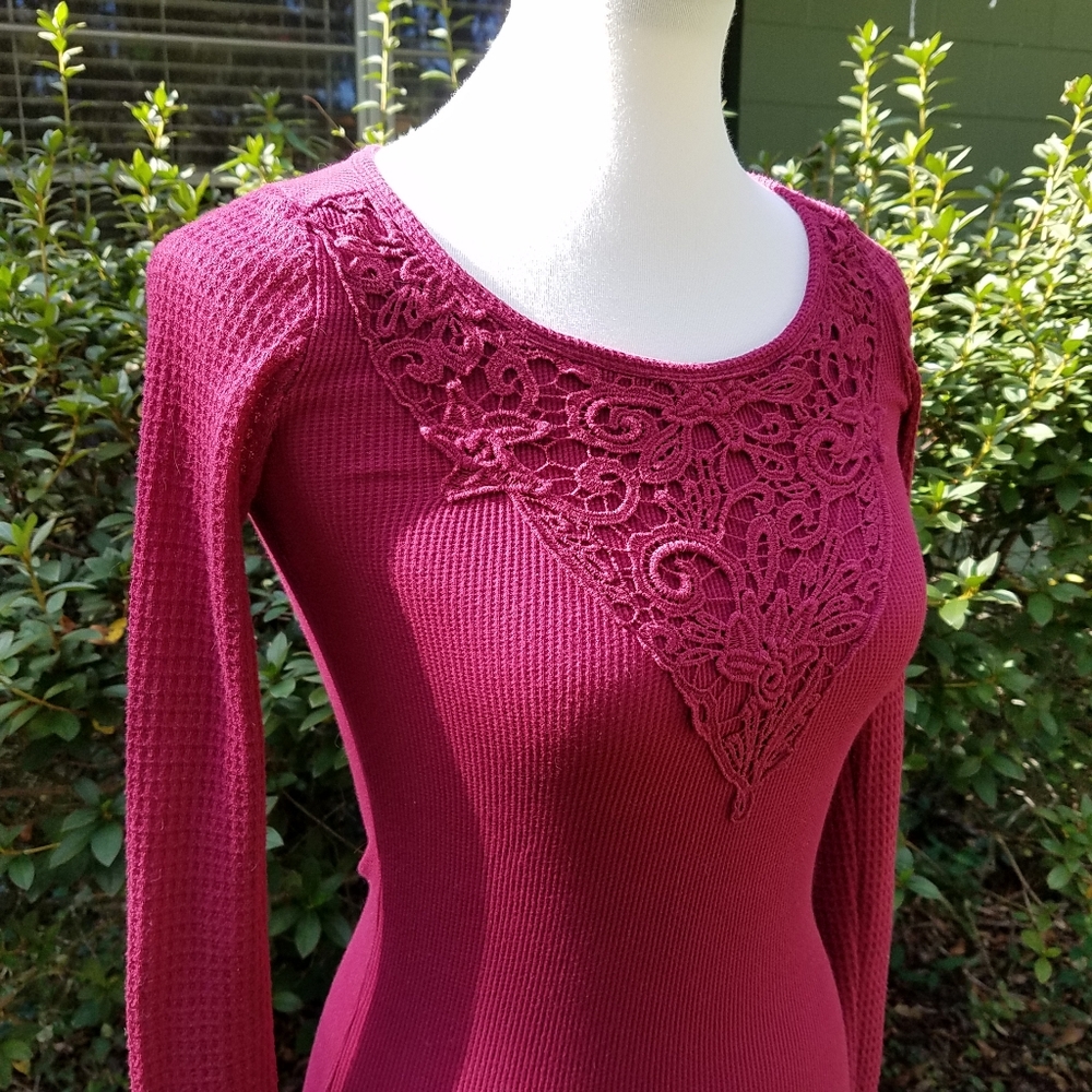 Abercrombie and Fitch waffle weave Henley top XS